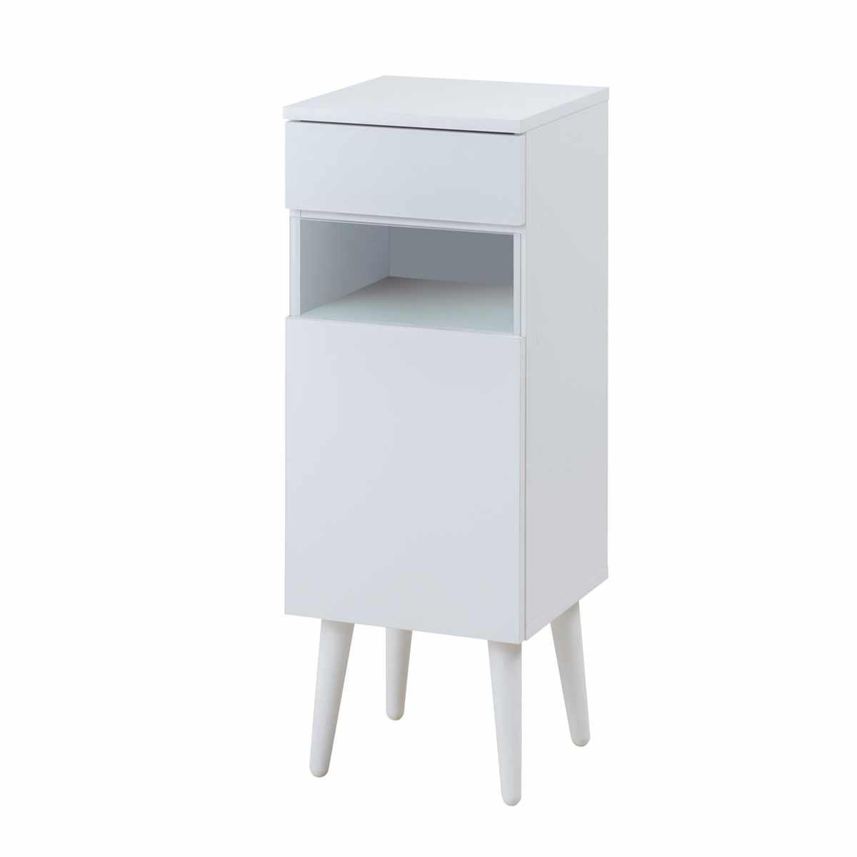 ルーター収納 幅30cm ファックス台 ホワイトリビング ( 棚 ラック 収納 ルーター モデム収納 家具 ディスプレイ 引き出し ケーブル収納 可動棚 モデム サイドボード サイドキャビネット シェルフ ホワイト )