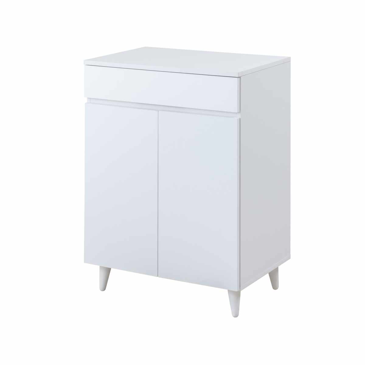 サイドボード 幅60cm 2枚扉 ホワイトリビング ( 食器棚 棚 ラック 収納 家具 カップボード 引き出し キッチン リビング収納 シェルフ 引出し 可動棚 ホワイト )