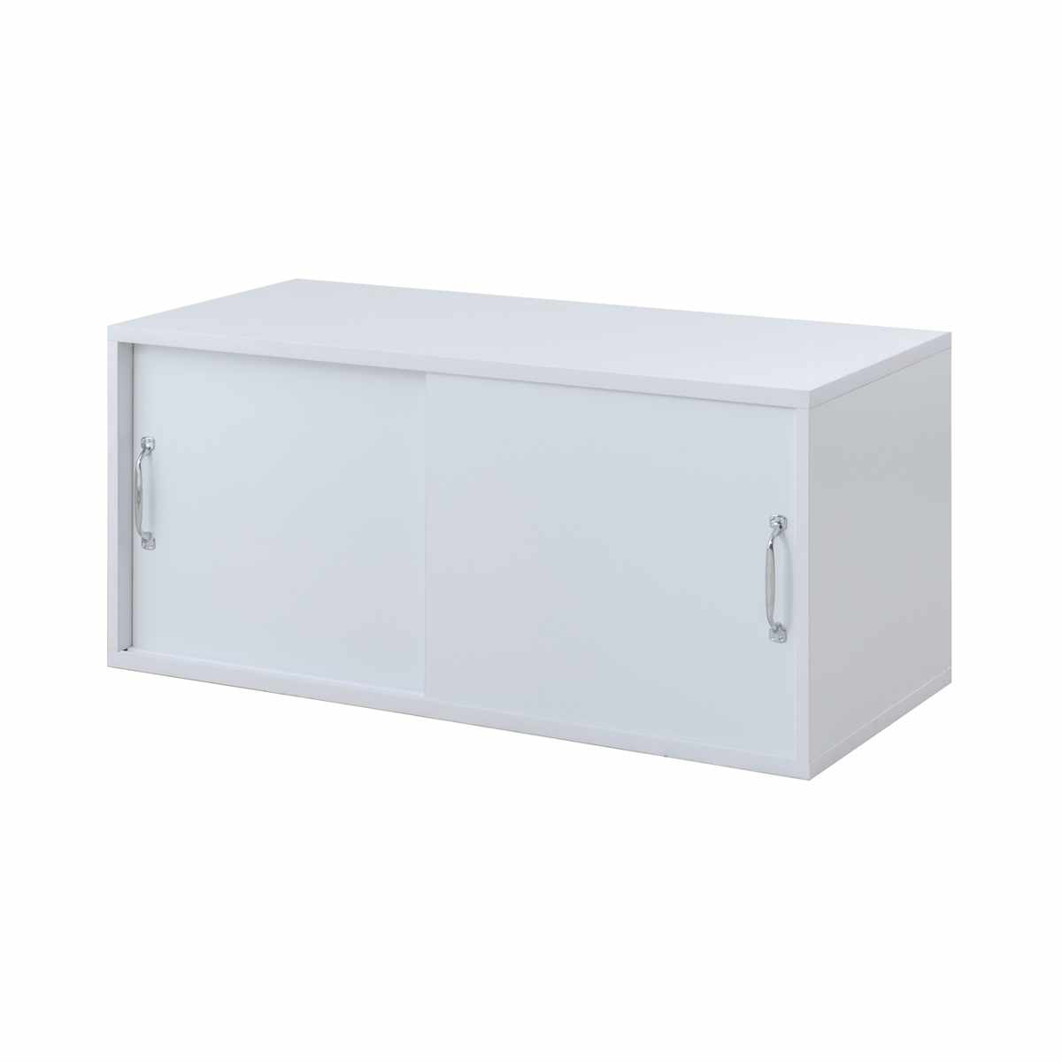 上置き棚 幅90cm 引戸式 ホワイトリビング ( 上置き 収納 家具 組み合わせ 引き戸 可動棚 追加 ローボード テレビ台 背面化粧 )