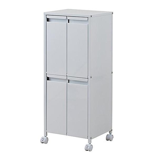 分別ゴミ箱 幅36cm 9リットル4分別 スチール製 ダストボックス キャスター付 ( 分別 ごみ箱 キッチン 資源ごみ すき間 収納 ホワイト 資源ゴミ ゴミ箱 ダストBOX アジャスター付 )