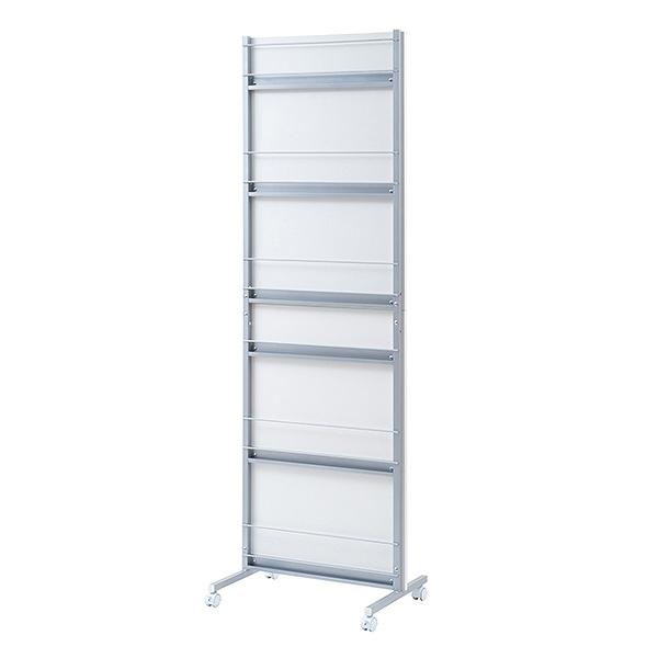 パーテーション 幅60cm 間仕切り マガジンラック キャスター付 ( 衝立 収納 移動式 本棚 雑誌収納 ついたて 両面 雑誌 本 片づけ パーティション 自立式 オフィス ホワイト ナチュラル ダークブラウン ) 【ホワイト】 ホワイト