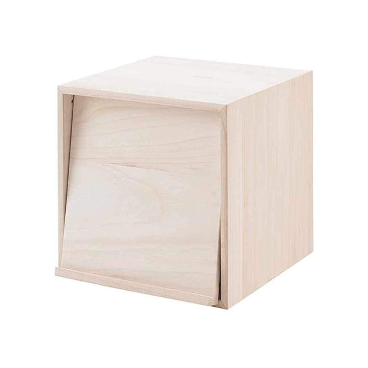 収納ボックス 幅39cm ユニットボックス フラップ扉タイプ 桐材 生地仕上げ ( 収納ボックス ラック 収納 収納BOX ボックス 木製 完成品 シェルフ 収納棚 飾り棚 ディスプレイラック 多目的ラック 木目 ナチュラル シンプル )