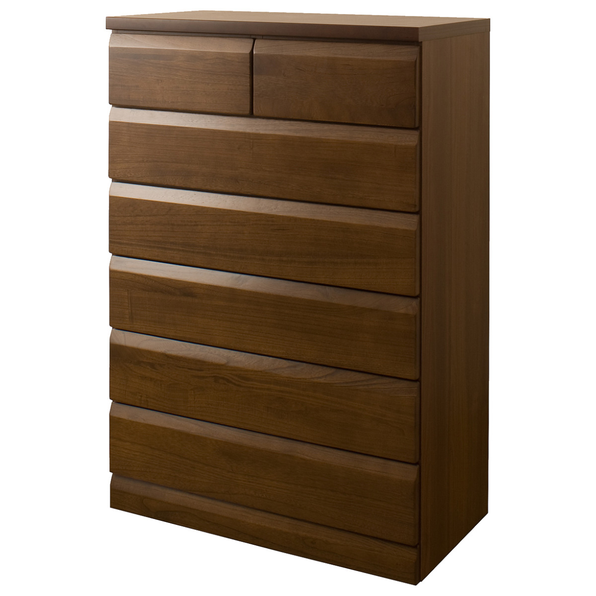 チェスト 4段 5段 6段 7段 桐製 洋タンス 幅60cm 幅80cm 98cm 119cm スライドレール付き 完成品 日本製 ( 木製 タンス 桐たんす 桐チェスト 国産 桐 引出し 整理タンス 衣類収納 箪笥 シンプル 和室 洋室 衣装ケース ) 【ダークブラウン 6段(幅80cm)】 ダークブラウン 6段(幅80cm)