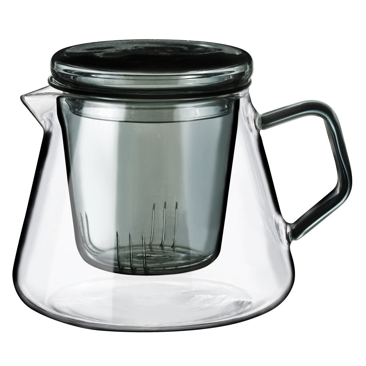 &NE nikii cafe ティーポット 300ml ガラスティーポット ( ガラス 電子レンジ対応 食洗機対応 コーヒー 紅茶 ポット 紅茶ポット おしゃれ かわいい お茶用品 ティーウェア 茶器 シンプル )