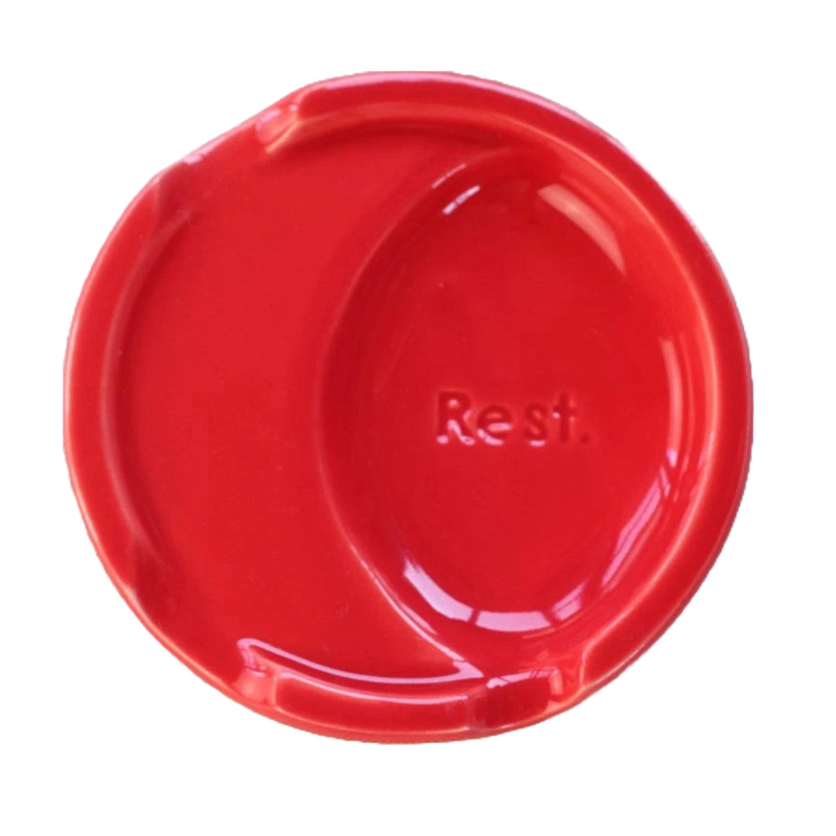 箸置き ファンレスト お箸&スプーン置き カジュアル ( 箸置 電子レンジ対応 食洗機対応 おしゃれ 陶器 日本製 カトラリーレスト 薬味皿 醤油皿 皿 プレート お皿 小皿 シンプル 豆皿 銘々皿 薬味 箸休め お漬物 お菓子 ) 【レッド】 レッド