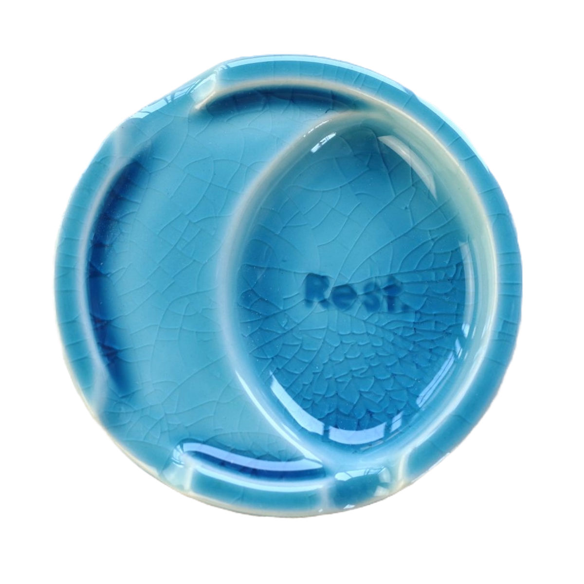 箸置き ファンレスト お箸&スプーン置き カジュアル ( 箸置 電子レンジ対応 食洗機対応 おしゃれ 陶器 日本製 カトラリーレスト 薬味皿 醤油皿 皿 プレート お皿 小皿 シンプル 豆皿 銘々皿 薬味 箸休め お漬物 お菓子 ) 【シーブルー】 シーブルー