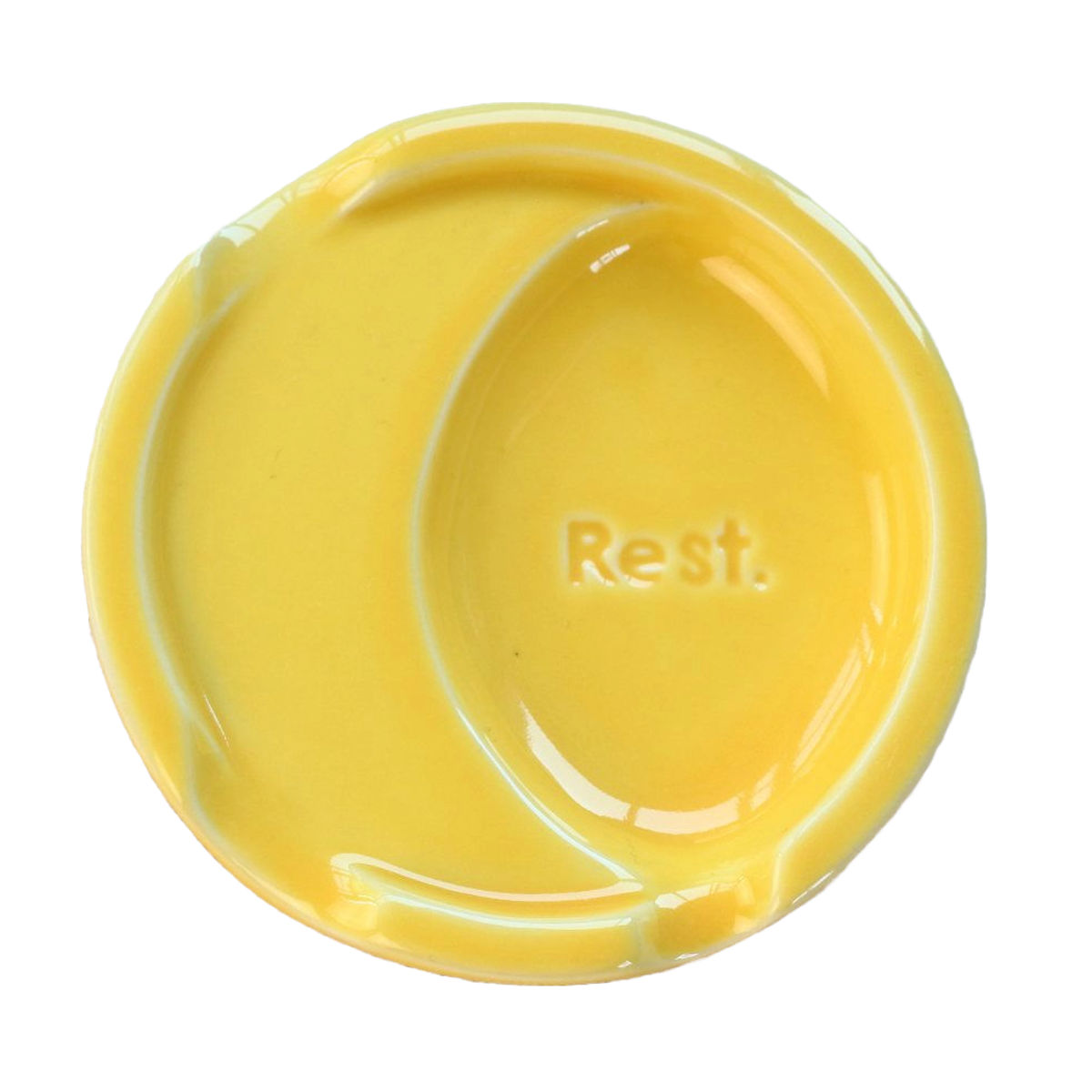 箸置き ファンレスト お箸&スプーン置き カジュアル ( 箸置 電子レンジ対応 食洗機対応 おしゃれ 陶器 日本製 カトラリーレスト 薬味皿 醤油皿 皿 プレート お皿 小皿 シンプル 豆皿 銘々皿 薬味 箸休め お漬物 お菓子 ) 【イエロー】 イエロー