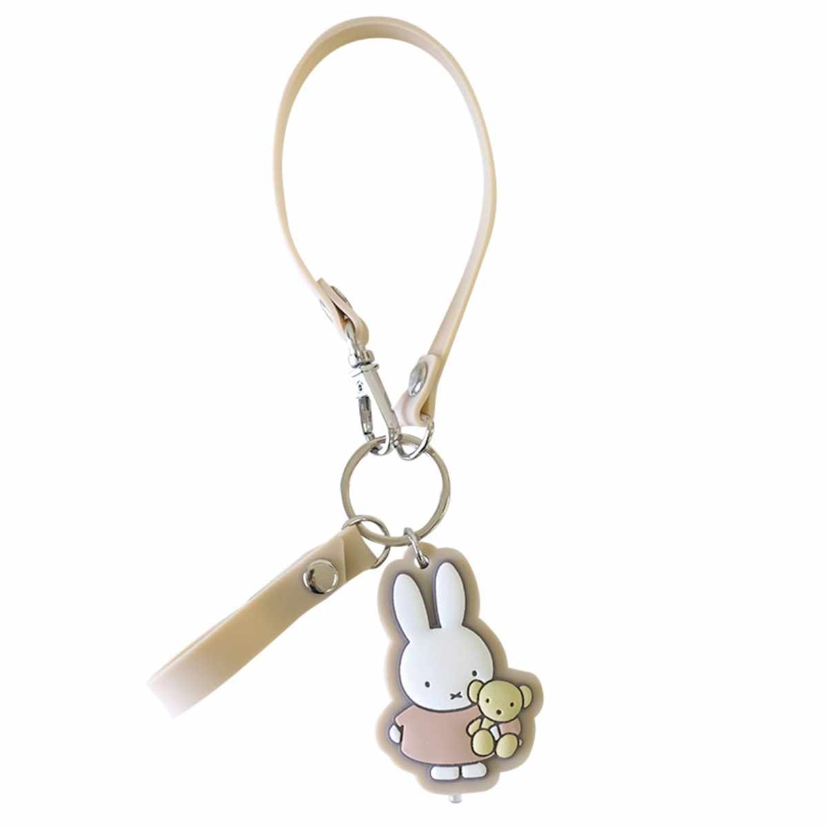キーホルダー ミッフィー ライト付き スマートキーホルダー ( miffy キーリング スマートキー バッグチャーム カギ 紛失防止 夜道 光る キャラクター かわいい 車 家 自転車 キー 定期 パスケース 持ち運び 収納 吊下げ 便利 ) 【ミッフィーとくま】 ミッフィーとくま