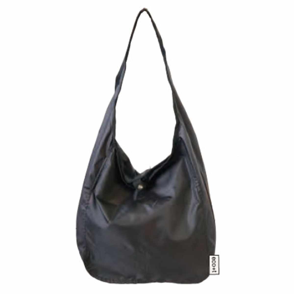 エコバッグ ET パッカブル ワンショルダー BAG コンパクト 紐付き ( マイバッグ トートバッグ 買い物バッグ レジ袋 レジバッグ 買い物袋 折りたたみ サブバッグ マルシェバッグ 肩掛け はっ水 軽量 おしゃれ カジュアル ) 【ブラック】 ブラック
