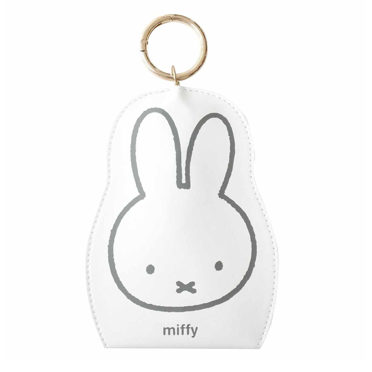 スマートキークロッシュ ミッフィー キーホルダー 小物収納 ( miffy ポーチ リール付き 伸びる スマートキー キーリング ホルダー 鍵 紛失防止 収納 車 カギ キー 持ち運び バッグチャーム ストラップ かわいい 通勤 通学 ) 【ホワイト】 ホワイト