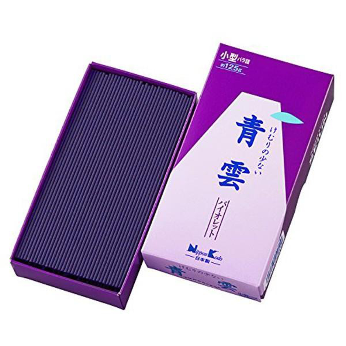 お線香 青雲バイオレット 小型 ( 線香 日本香堂 煙少なめ 微煙 自宅用 25分燃焼 仏壇 お墓参り お供え 法事 香り付き お盆 お彼岸 供養 御霊前 御仏前 御供 煙少ない フローラル 仏具 仏事用品 日本製 )