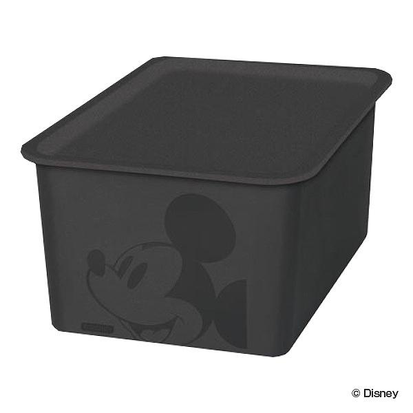 Dショッピング 収納ボックス フタ付き ハーフサイズ ミッキーマウス スクエアbox 収納ケース 収納 小物入れ カラーボックス ふた付き 小物 ボックス スタッキング 積み重ね インナーボックス プラスチック 箱 ディズニー Disney ミッキー ブラック