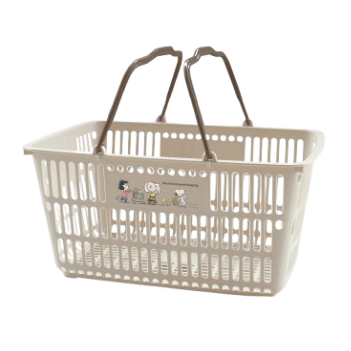 レジかご スヌーピー ショッピング10 買い物 幅49.5×奥行35×高さ24cm ( バスケット 収納 買い物かご マイバスケット ショッピングバスケット SNOOPY 収納バスケット ショッピング エコバッグ かご カゴ プラスチック製 ) 【ベージュ】 ベージュ
