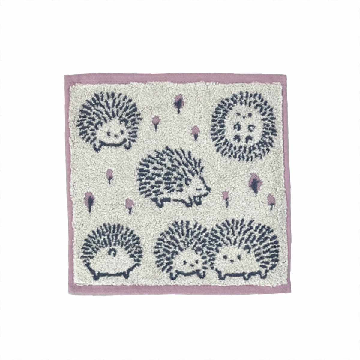 タオル ナチューラファブリカ ハリズ タオルチーフ 25×25cm ( ミニタオル たおる ハンカチ 手拭き 綿100% 吸水 ハリネズミ ジャガード織 手拭きタオル ハンドタオル 汗拭き ふんわり 25×25 アニマル オレンジ ピンク イエロー ) 【ピンク】 ピンク