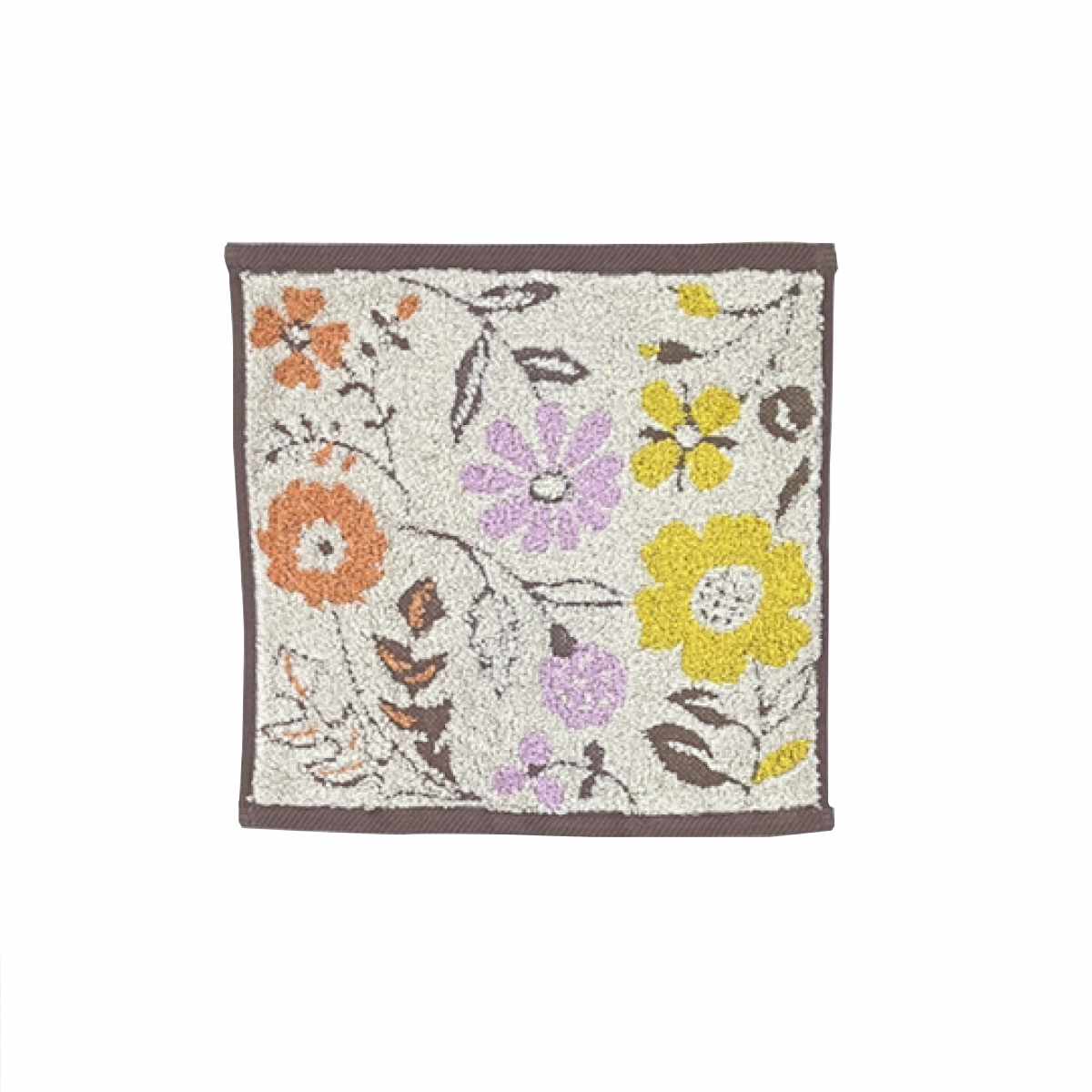 タオル ナチューラファブリカ フラウワ タオルチーフ 25×25cm ( ミニタオル たおる ハンカチ 手拭き 綿100% 吸水 花柄 ジャガード織 手拭きタオル ハンドタオル 汗拭き ふんわり 25×25 フラワー ブルー ピンク イエロー ) 【イエロー】 イエロー