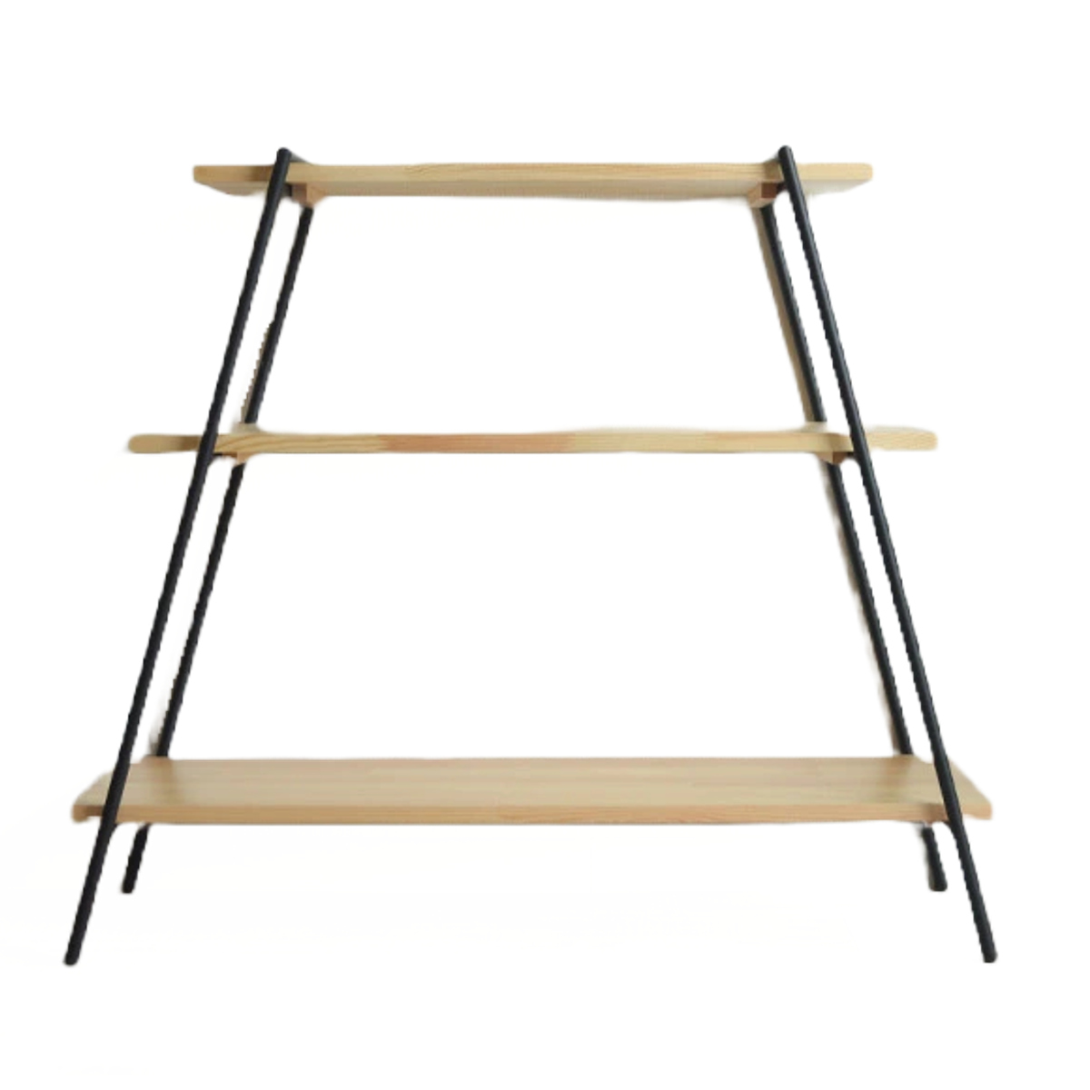 オープンラック COLLEND Iron Leg Rack 3段 ナチュラル （ 天然木 幅90cm シェルフ 棚 飾り棚 スチール 簡単設置 収納  木製 ラック 本棚 多目的シェルフ リビング収納 花台 ）