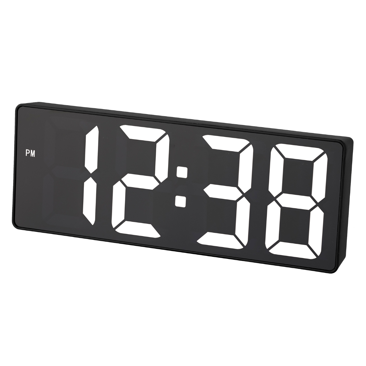 置き時計 フラットアワー デジタル時計 LED MAG ( 時計 デジタル薄型 コンパクト USB 電池 見やすい ブラック おしゃれ シンプル 黒 Type-C 単四電池 卓上 デスク周り 洗面 トイレ 夜間自動減光 24時間表示 )