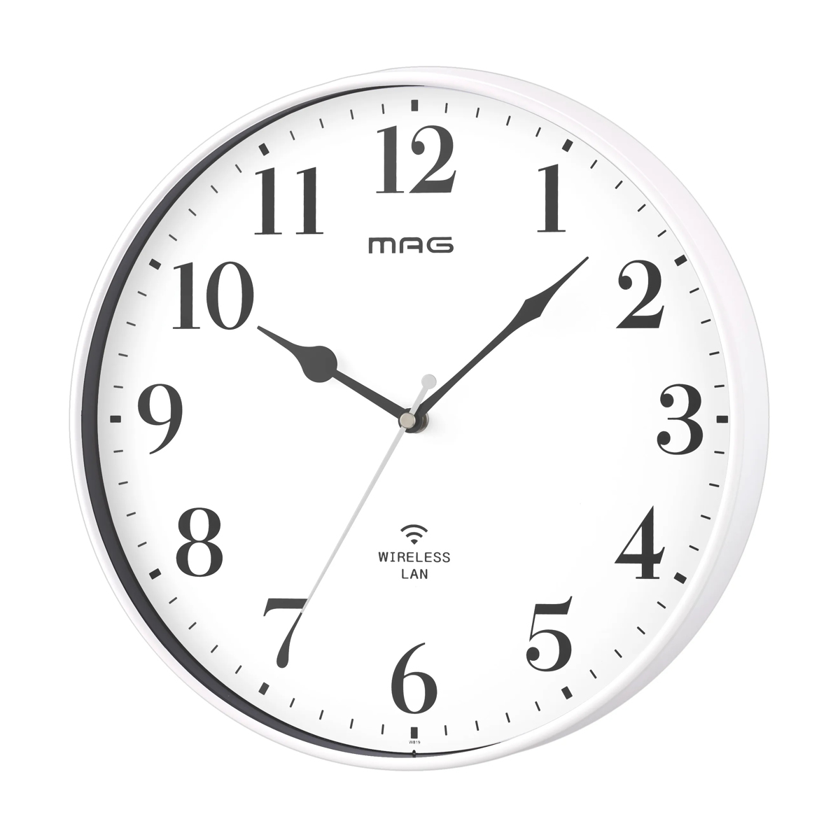 掛け時計 Wi-Fi対応 無線LAN 連続秒針 静音 MAG ( 時計 壁掛け時計 ウォールクロック アナログ 壁 かけ時計 掛時計 静か 単三電池 おしゃれ とけい クロック 壁かけ時計 壁掛け 音がしない インテリア アプリ不要 )