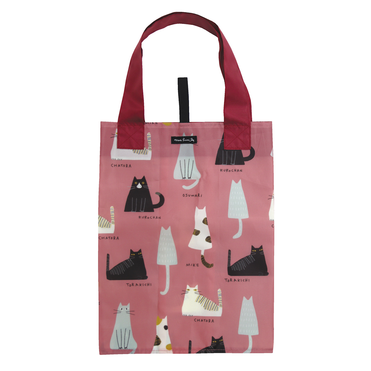 エコバッグ エコトートバッグ A4サイズ 折りたたみ ( マイバッグ サブバッグ エコバック マイバック レジ袋 コンパクト トート 肩掛け 撥水 マチ広 コンビニ レジバッグ ショッピングバッグ お稽古バッグ おしゃれ ネコ )