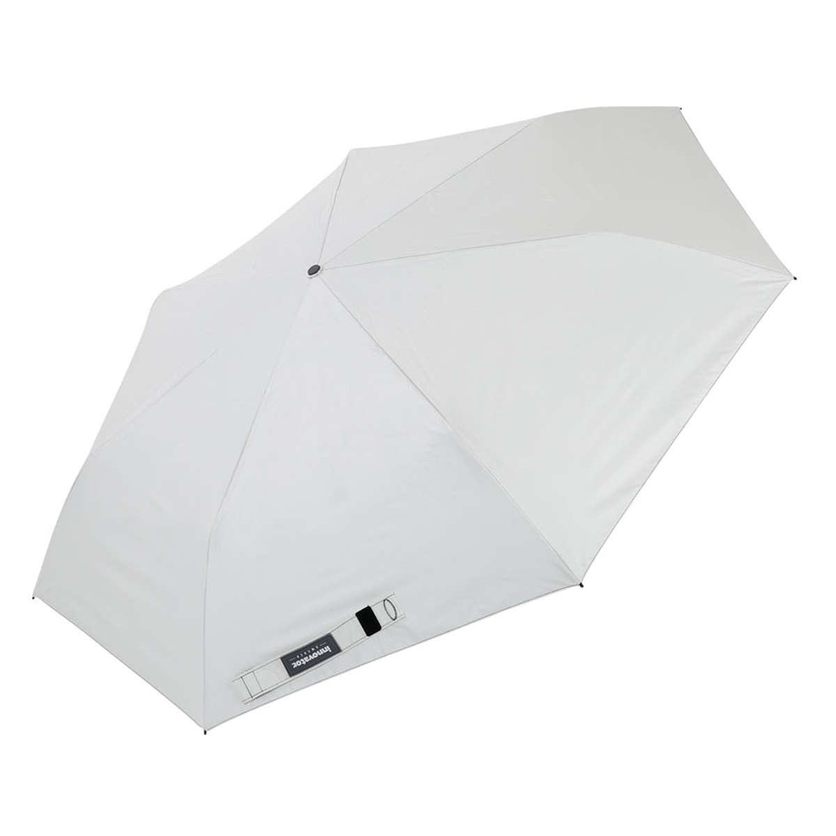 折りたたみ傘 innovator スリム 晴雨兼用 手開き式 60cm ( 傘 折り畳み傘 メンズ レディース かさ おしゃれ 北欧 無地 雨傘 UVカット 100% 撥水 遮熱 遮光 日焼け防止 UV対策 暑さ対策 カサ アンブレラ 通勤 通学 カラビナ付き ) 【ホワイト×シルバー】 ホワイト×シルバー