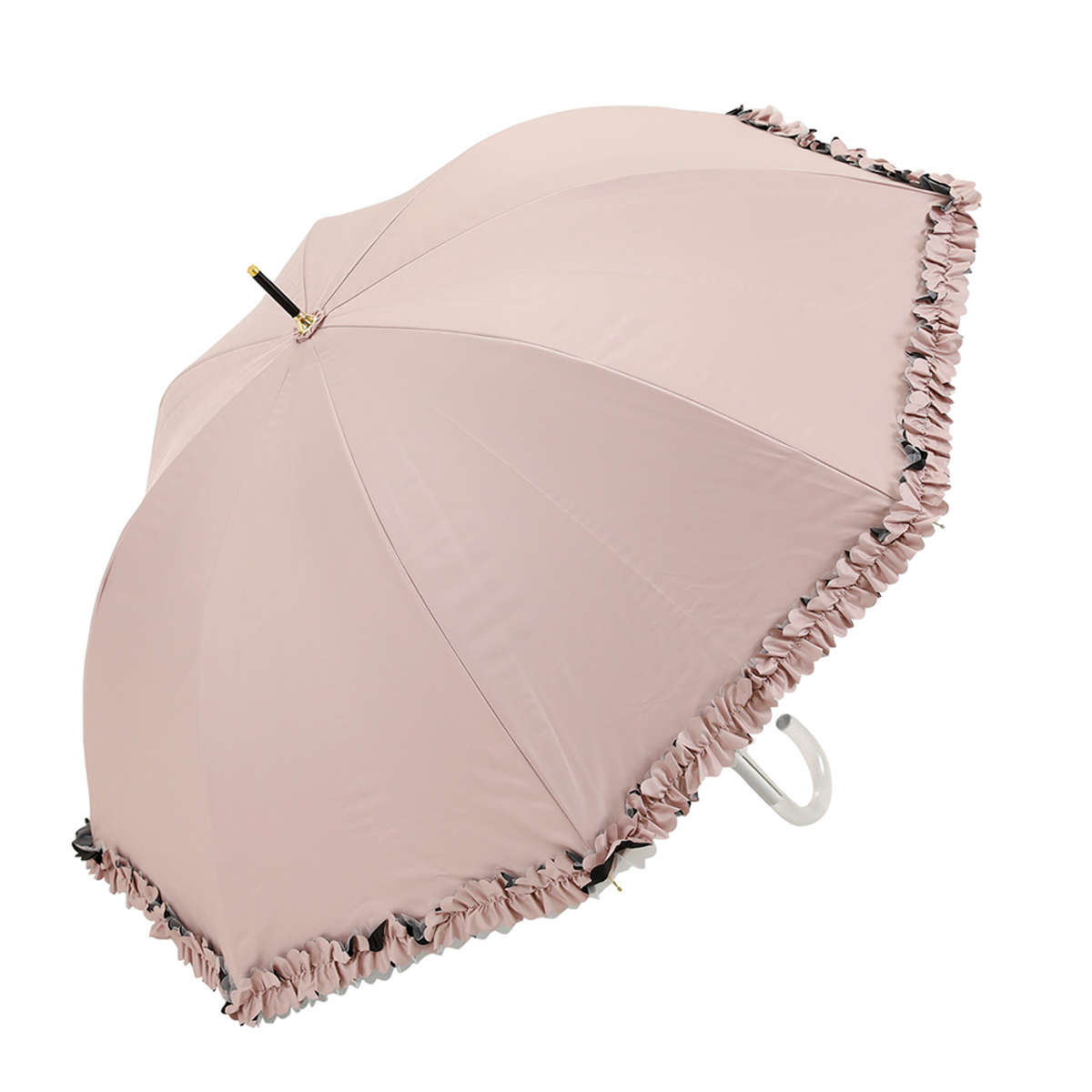 長傘 centelleo 晴雨兼用 フリルパラソル 手開き式 50cm ( 傘 レディース かさ おしゃれ かわいい 無地 フリル ドーム 雨傘 UVカット 99% 撥水 遮熱 遮光 日焼け防止 UV対策 暑さ対策 カサ アンブレラ プレゼント ) 【ピンク】 ピンク