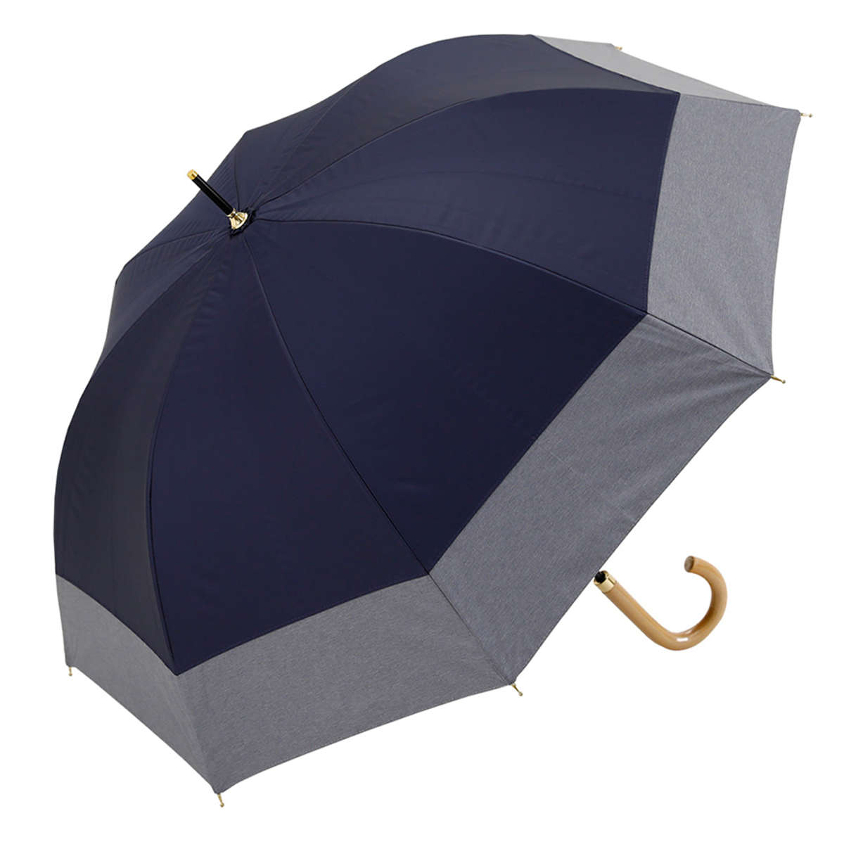 長傘 centelleo 晴雨兼用 ダンガリー バイカラー パラソル 手開き式 50cm ( 傘 レディース かさ おしゃれ かわいい 雨傘 日傘 UVカット 99% 撥水 遮熱 遮光 日焼け防止 UV対策 暑さ対策 カサ アンブレラ プレゼント ) 【D】 D