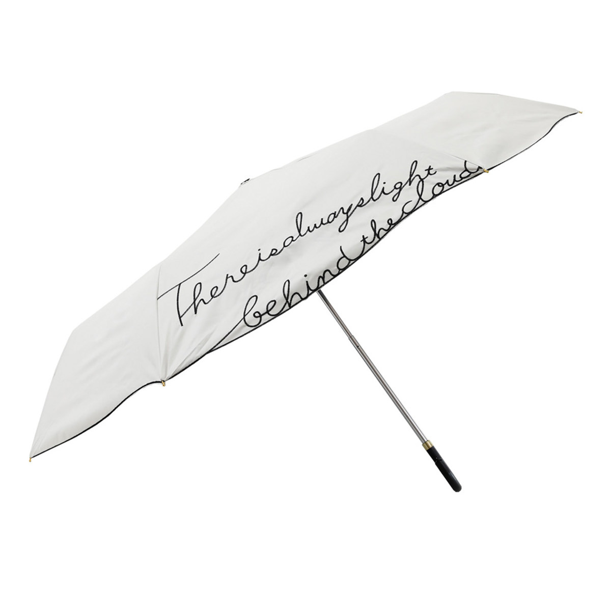 晴雨兼用傘 折りたたみ傘 LINEDROPS ロゴ刺繍 50cm 手開き式 ( 傘 折り畳み傘 バッグ付き レディース かさ 雨傘 日傘 UVカット 99% 撥水 遮光 遮熱 日焼け防止 UV対策 暑さ対策 カサ アンブレラ 通勤 通学 持ち運び 手提げ ) 【ホワイト】 ホワイト