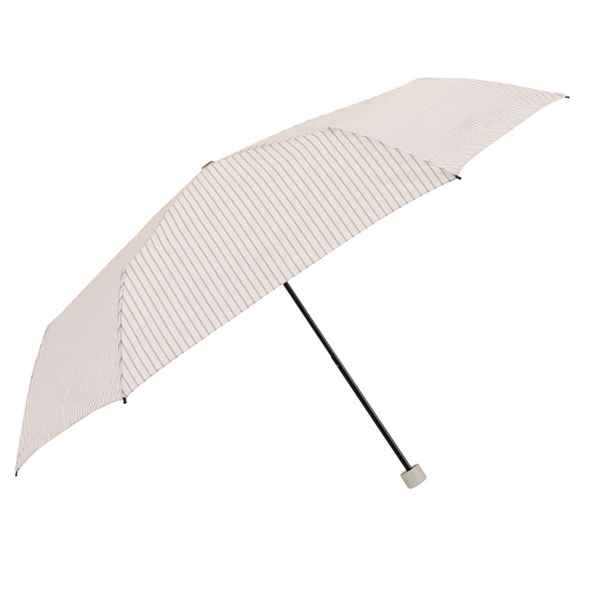 雨傘 折りたたみ傘 LINEDROPS ストライプ カフス 55cm 手開き式 ( 傘 折り畳み傘 レディース メンズ かさ 撥水 持ち運び 通勤 通学 おりたたみ傘 カサ アンブレラ 大きめ 直径100cm 男女兼用 丈夫 頑丈 折れにくい ) 【ピンクベージュ】 ピンクベージュ