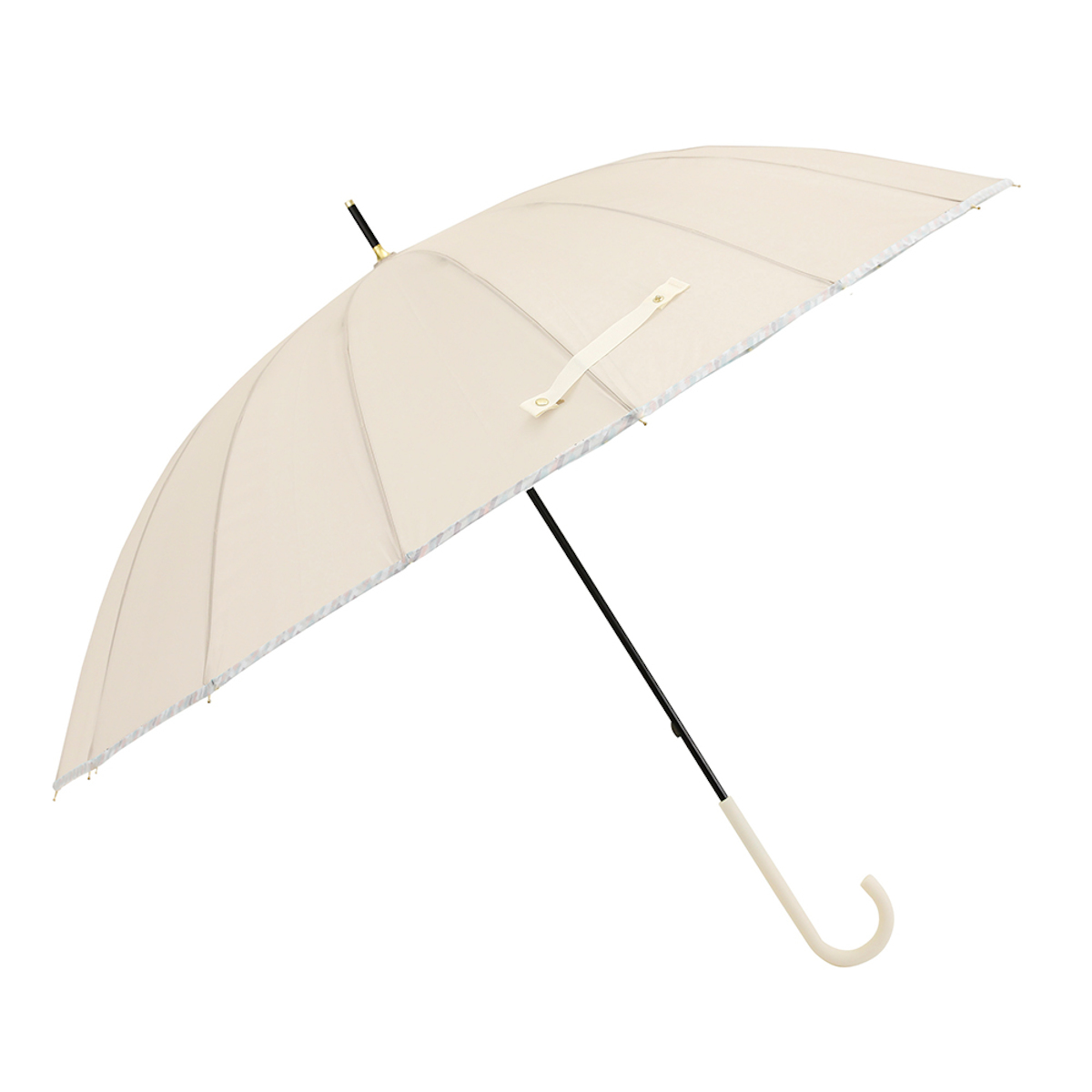 雨傘 長傘 LINEDROPS 16本骨 60cm 手開き式 ( 傘 ビニール傘 メンズ レディース かさ 無地 おしゃれ 丈夫 撥水 カサ 大きめ 直径106cm 通勤 通学 お出かけ 買い物 プレゼント ) 【ベージュ】 ベージュ