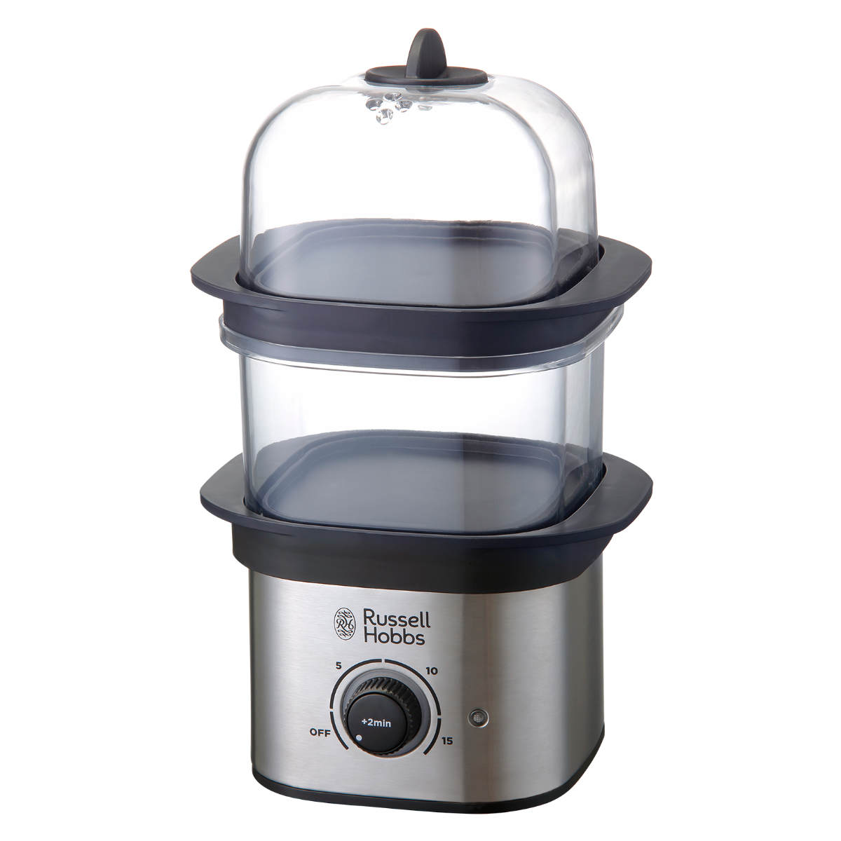 Russell Hobbs 電動蒸し器 2段 クイックミニスチーマー ( ラッセルホブス 蒸し器 フードスチーマー 電気蒸し器 調理家電 キッチン家電 せいろ 料理家電 スチーマー 空焚き防止機能付き タイマー機能付き )