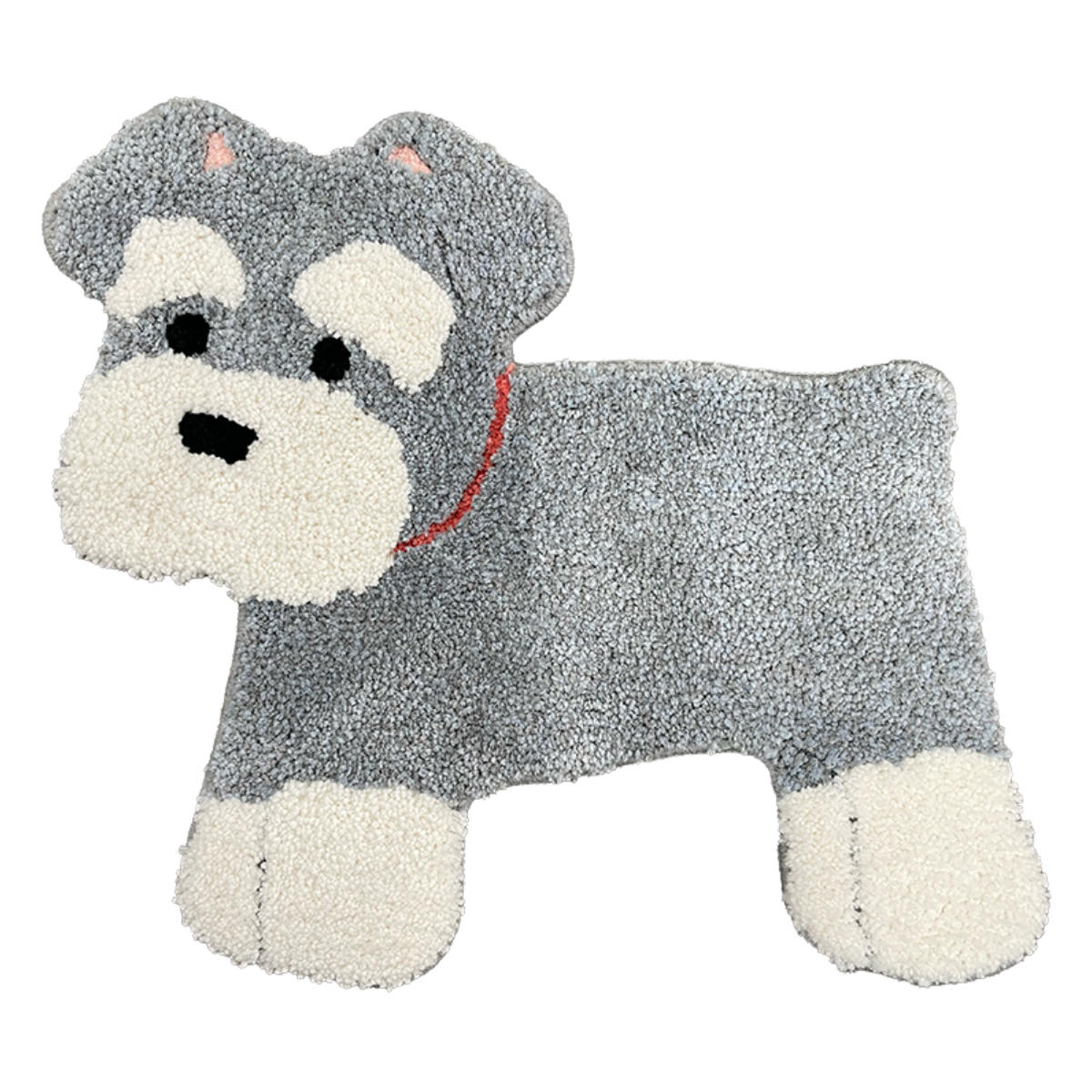 トイレマット 56×55cm ファンディットアニマル ( トイレ マット すべり止め 玄関マット 洗える アニマル ミニマット 足元マット 足ふき アニマルマット ふわふわ もこもこ 滑り止め ふかふか かわいい 洗濯 豆しば トイプードル ) 【シュナウザー】 シュナウザー