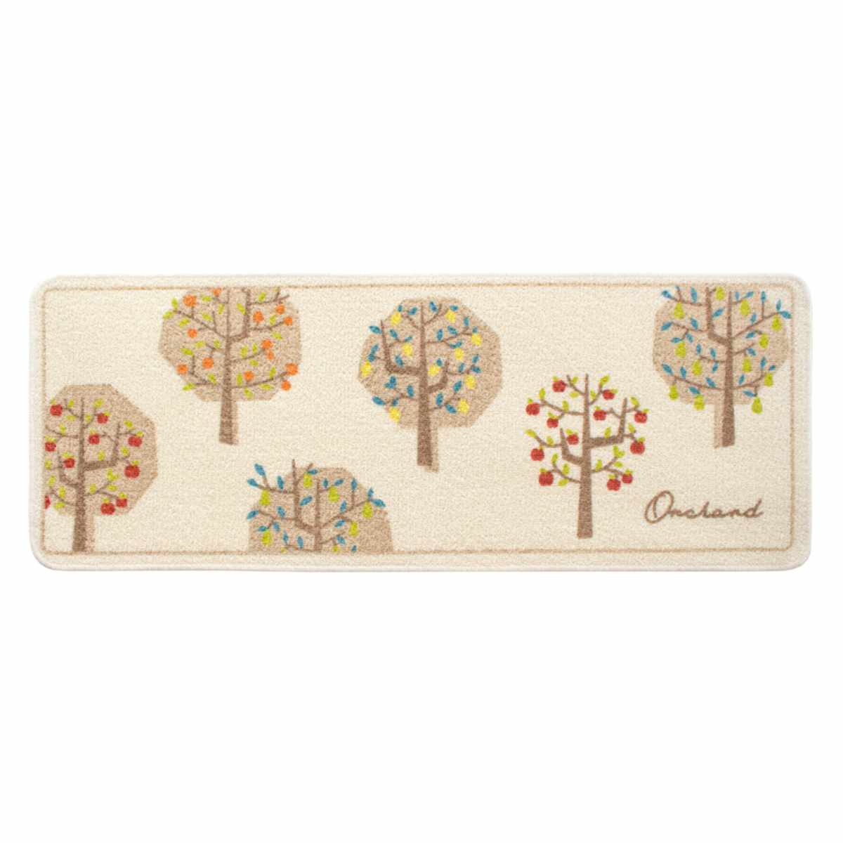 キッチンマット オーチャード 45×120cm 日本製 丸洗い ( 45cm 120cm 洗える 台所マット キッチン マット キッチン用マット ミニキッチン キッチンラグ カーペット 滑り止め 長方形 おしゃれ かわいい ひとり暮らし )