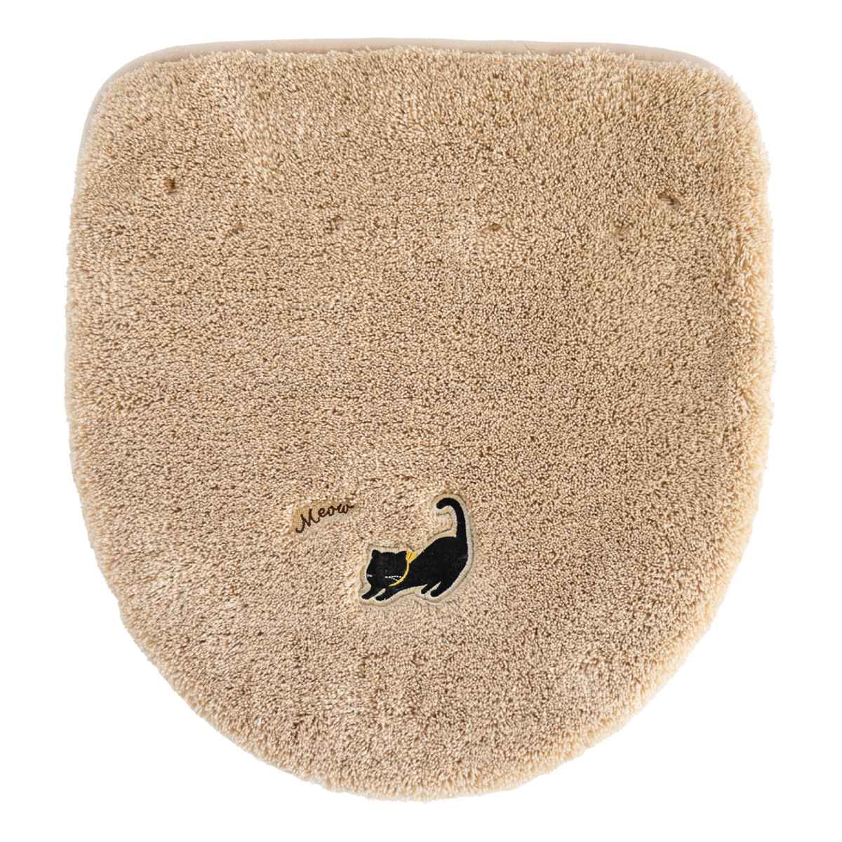 蓋カバー ミニョン トイレフタカバー 兼用 ( 蓋 フタ カバー 吸着 U型 O型 洗浄暖房型 兼用タイプ 洗濯OK トイレタリー ふたカバー 吸着タイプ 丸洗い ねこ ピンク ベージュ ) 【ベージュ】 ベージュ