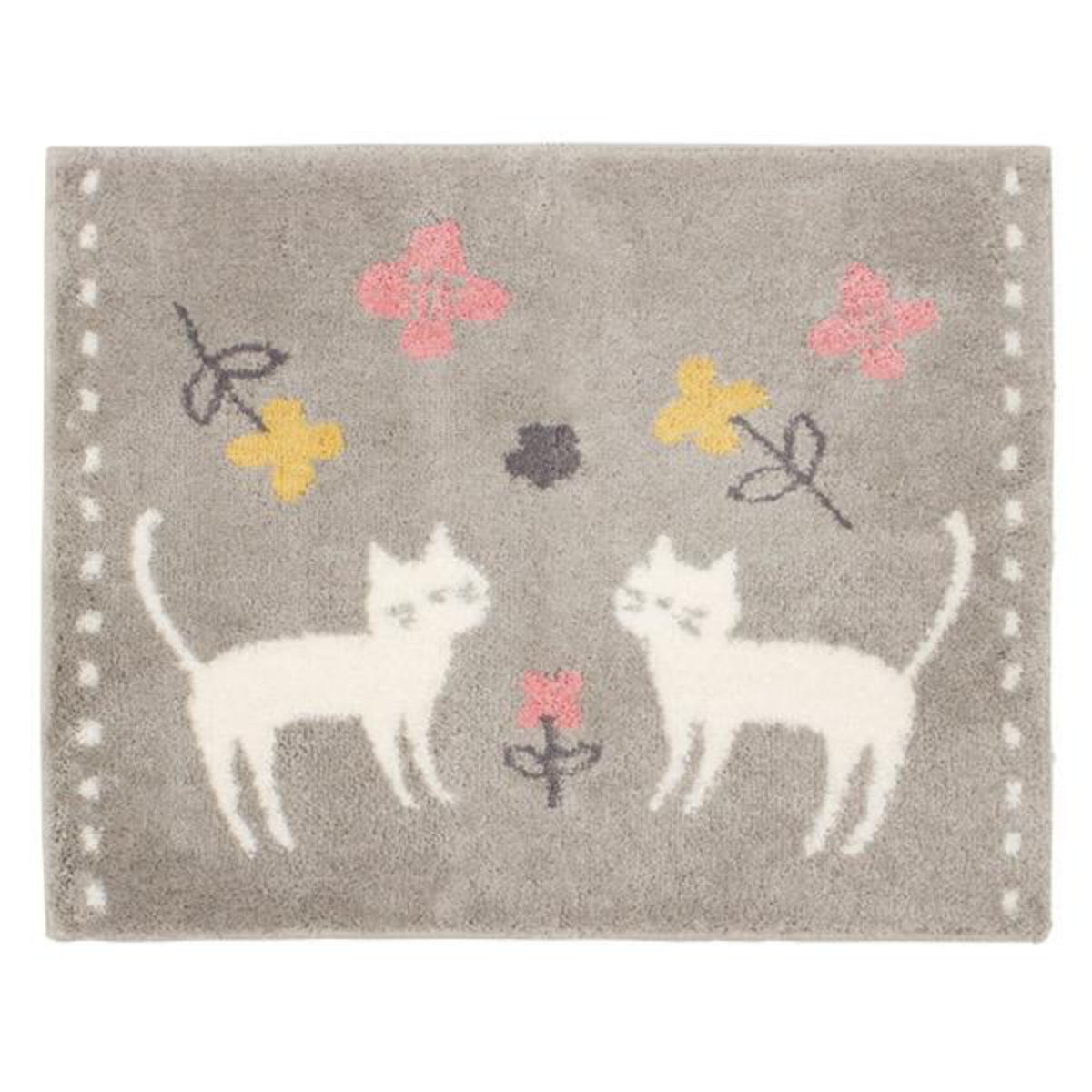 バスマット 乾度良好 ミネット カーム 48×60cm 速乾 Ag抗菌 ( マット 足ふきマット 風呂マット 防臭 大判 銀 銀イオン 北欧 抗菌 銀抗菌 吸水マット お風呂マット 足拭きマット 浴室マット すべり止め 日本製 ウィルトン織り ) 【グレー】 グレー