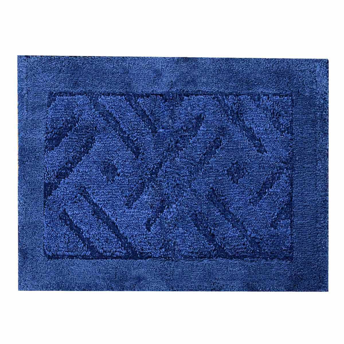 バスマット 乾度良好 リッカ 45×60cm 速乾 ( お風呂マット 足拭きマット お風呂 バスグッズ 浴室マット 玄関マット 吸水 抗菌 防臭 洗濯OK シンプル ) 【ネイビー】 ネイビー