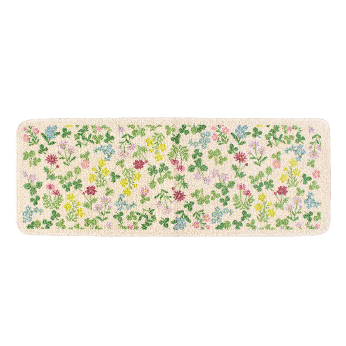 キッチンマット 総柄 45×120cm クロネコ ビストロ ( 洗える 滑り止め加工 おしゃれ 再生糸マット 45cm 120cm キッチン 台所 マット 日本製 キッチン用マット 台所用マット キッチンラグ 長方形 洗濯可能 滑り止め ネコ 薄手 ) 【スプリング】 スプリング