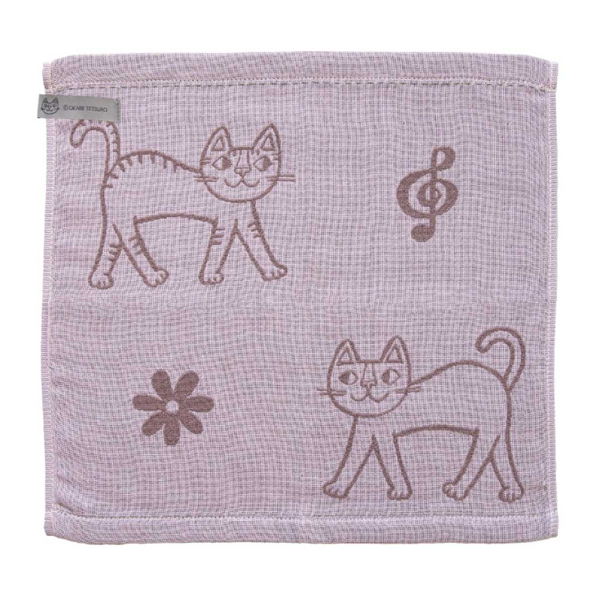 布巾 おかべてつろう Ag+ 抗菌 ふきん ( キッチンクロス フキン クロス 銀イオン 光触媒抗菌 ネコ ねこ 可愛い キッチン用 台拭き 食器拭き 台ふきん おしぼり キッチンタオル 万能 キッチングッズ ) 【ピンク】 ピンク