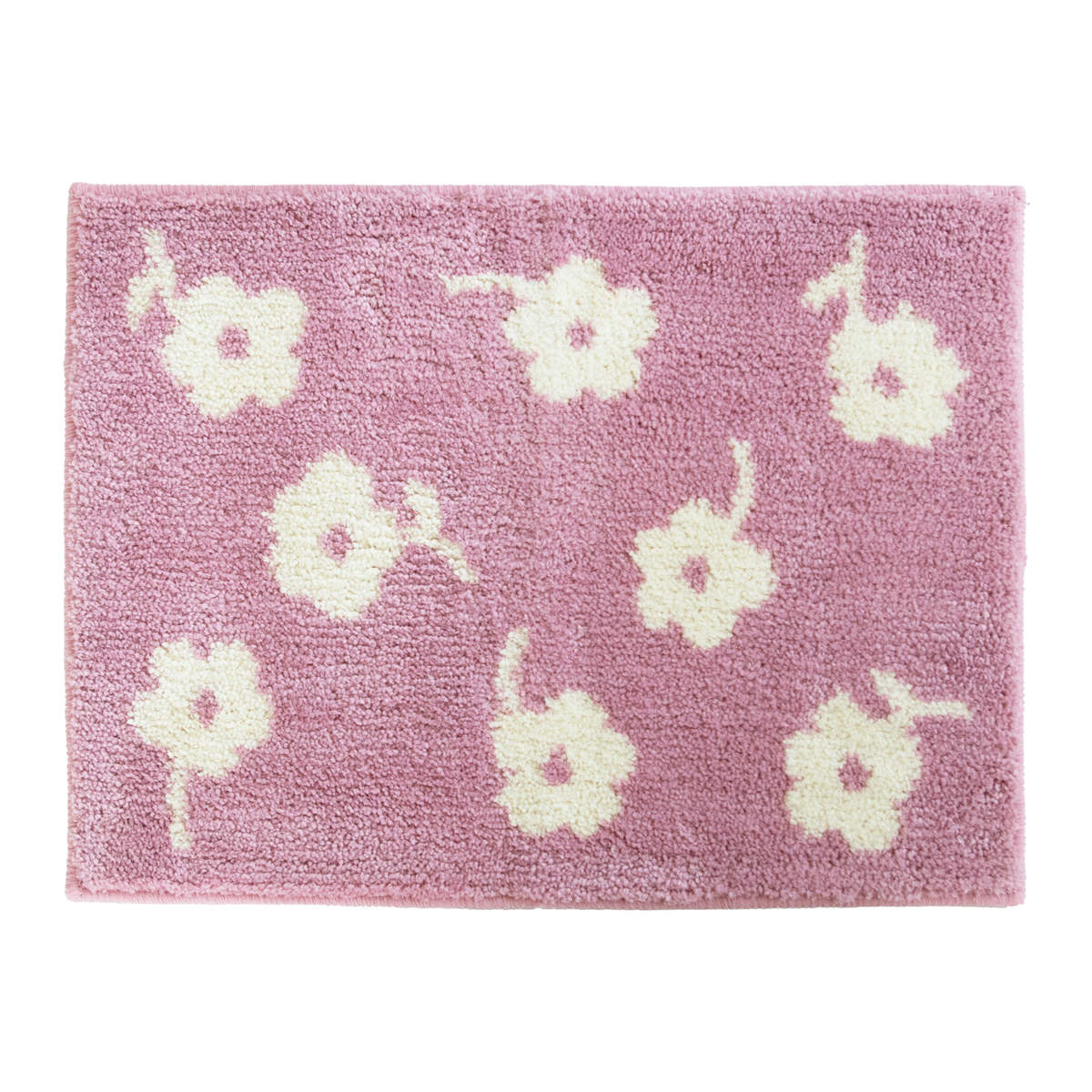 バスマット 45×60cm ふんわりバスマット デザイン ( お風呂マット マット 足拭きマット 洗濯OK 洗える ふんわり パステル かわいい 浴室マット 足元マット お風呂 玄関 45×60 洗濯可 すべり止め ) 【フラワー】 フラワー