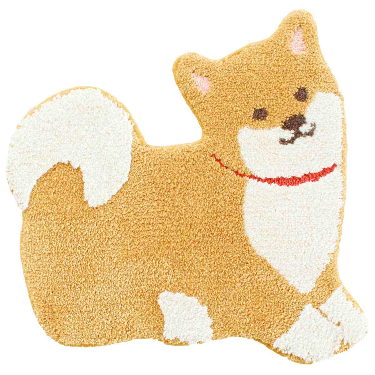 トイレマット 56×55cm ファンディットアニマル ( トイレ マット すべり止め 玄関マット 洗える アニマル ミニマット 足元マット 足ふき アニマルマット ふわふわ もこもこ 滑り止め ふかふか かわいい 洗濯 豆しば トイプードル ) 【豆しば】 豆しば