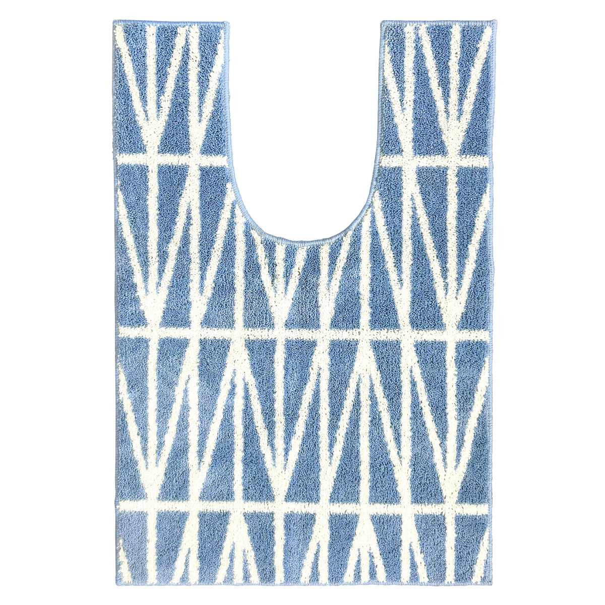 トイレマット ロング 耳長 105×70cm ナチュラル ( トイレ マット 滑り止め 足元マット ラグ トイレグッズ トイレタリー すべり止め 北欧 ) 【ブルー】 ブルー