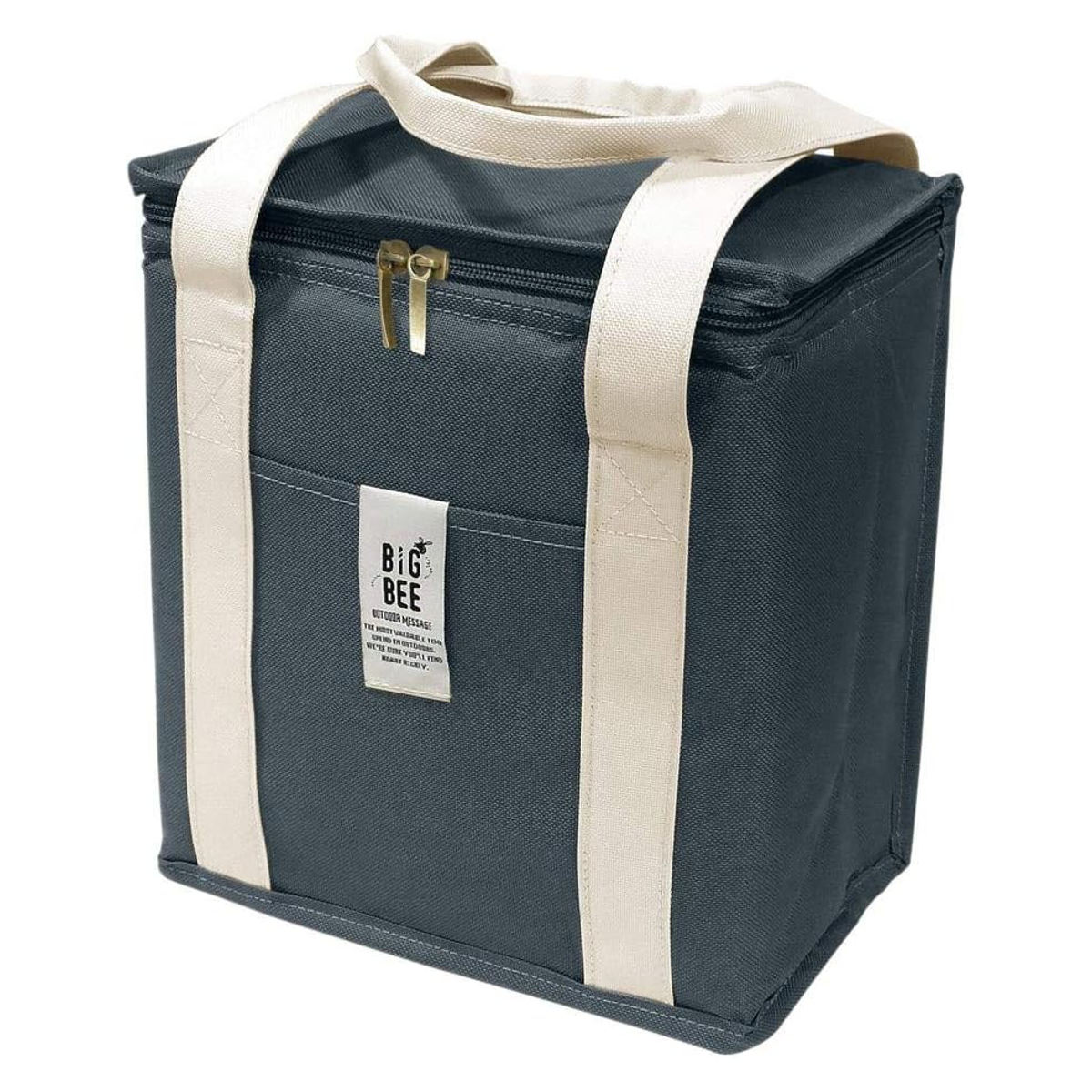 ランチバッグ 保冷 BigBee BOX型 クーラーランチバッグ ( バッグ ボックス型 手提げバッグ 手提げ クーラーバッグ 保冷バッグ レジャーバッグ ピクニックバッグ 大容量 BIG BEE おしゃれ お洒落 ファスナー ) 【オーシャンネイビー】 オーシャンネイビー