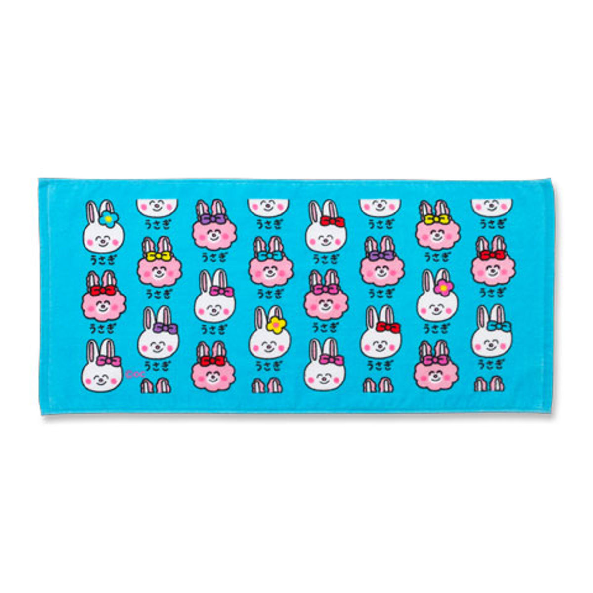 フェイスタオル 34×75cm 動物系柄 Part2 おえかきさん ( タオル 手拭きタオル 綿100 コットン どうぶつ アニマル 手書き風 かわいい デイリータオル たおる 汗拭きタオル フェイス 洗顔 洗面 新生活 ギフト バス用品 ) 【うさぎさん】 うさぎさん