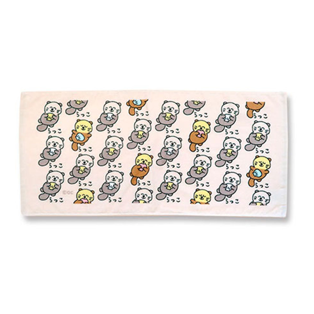 フェイスタオル 34×75cm 水辺の生き物系柄 Part1 おえかきさん ( タオル 手拭きタオル 綿100 コットン 生き物 生物 手書き風 かわいい デイリータオル たおる 汗拭きタオル フェイス 洗顔 洗面 新生活 ギフト バス用品 ) 【らっこさん】 らっこさん