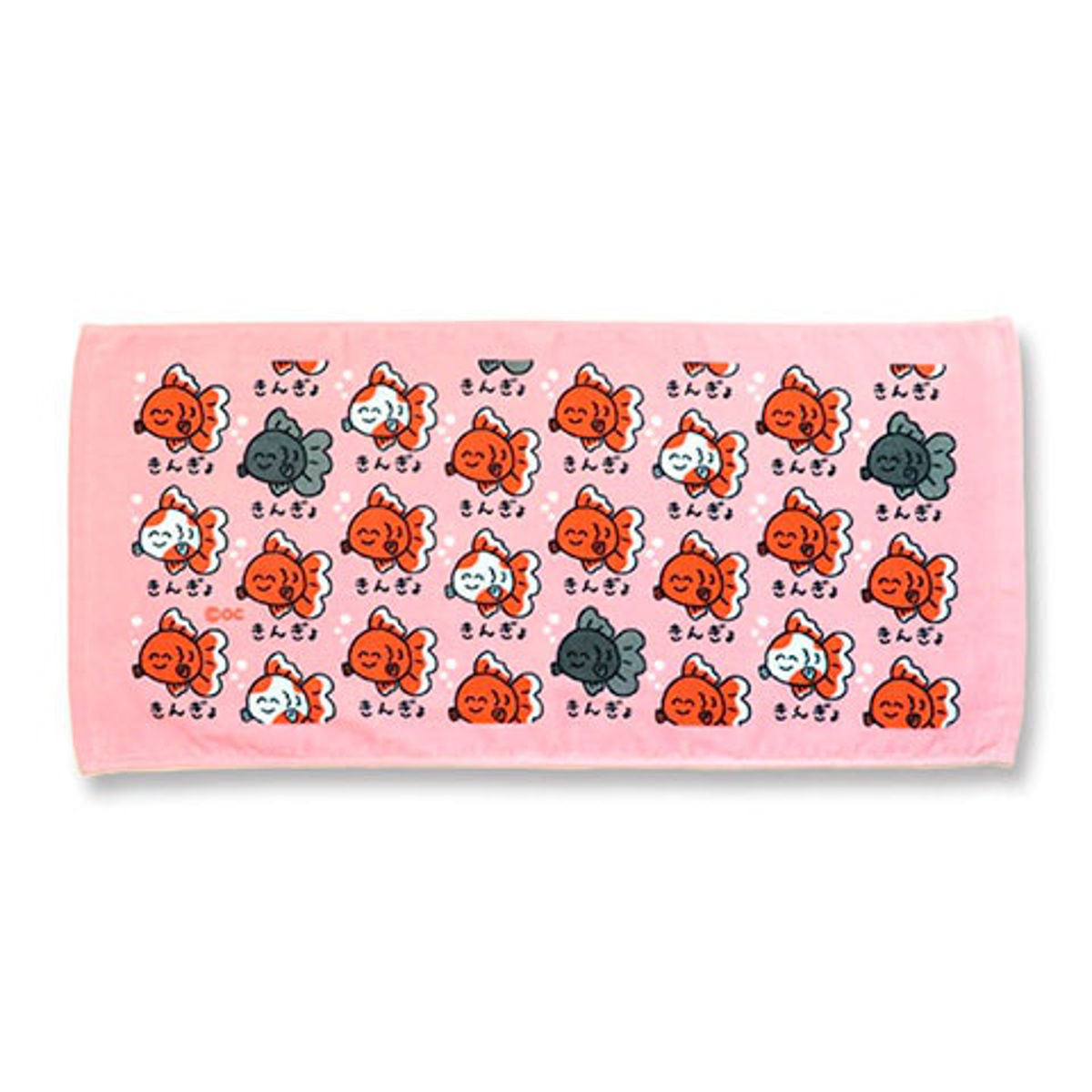 フェイスタオル 34×75cm 水辺の生き物系柄 Part1 おえかきさん ( タオル 手拭きタオル 綿100 コットン 生き物 生物 手書き風 かわいい デイリータオル たおる 汗拭きタオル フェイス 洗顔 洗面 新生活 ギフト バス用品 ) 【きんぎょさん】 きんぎょさん