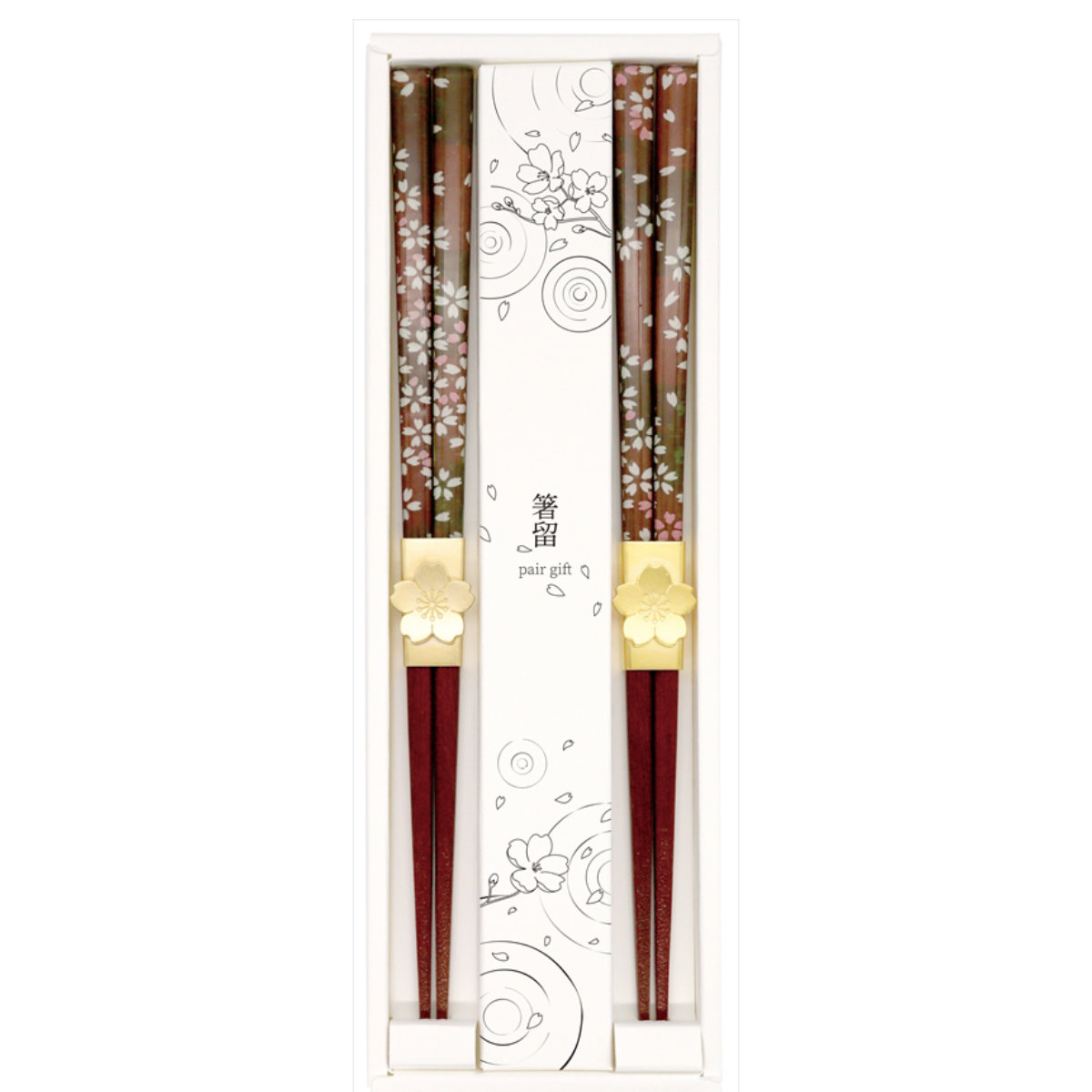 夫婦箸 箸留 ペアギフトセット 22.5cm 23cm ( 箸 ペア お箸 カトラリー 木製 天然木 おしゃれ 和風 和柄 和モダン 北欧 ナチュラル シンプル ) 【芝桜】 芝桜