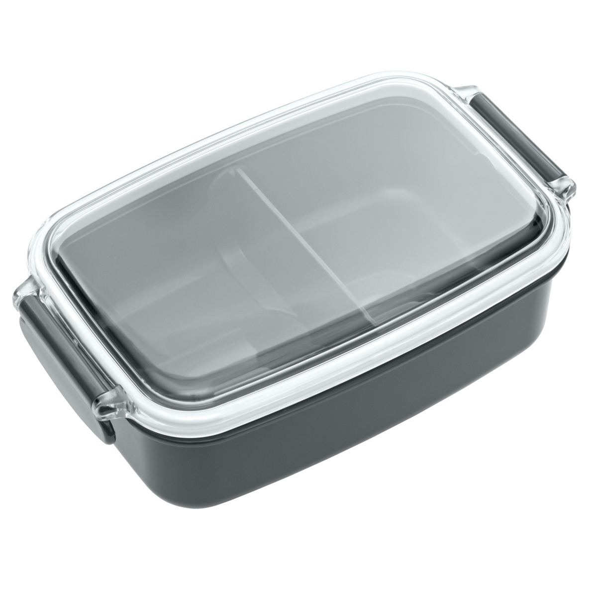 弁当箱 500ml ランチボックス 仕切付き カラーコレクション ( お弁当箱 レンジ対応 食洗機対応 1段 角型 子供 日本製 電子レンジ対応 キッズ 仕切り付 弁当 お弁当 幼稚園 保育園 ) 【チャコール】 チャコール