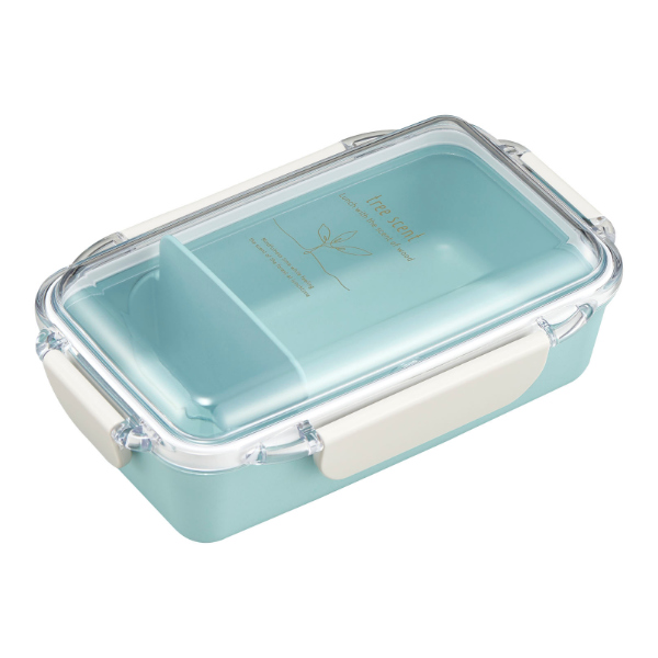 お弁当箱 1段 抗菌 500ml ひのきのぷら No.2 ( 弁当箱 ランチボックス 食洗機対応 レンジ対応 一段弁当箱 日本製 女子 お弁当 弁当 一段 ドーム蓋 食洗機OK レンジOK 仕切り付き プラスチック 大人 女性 ) 【ブルー】 ブルー