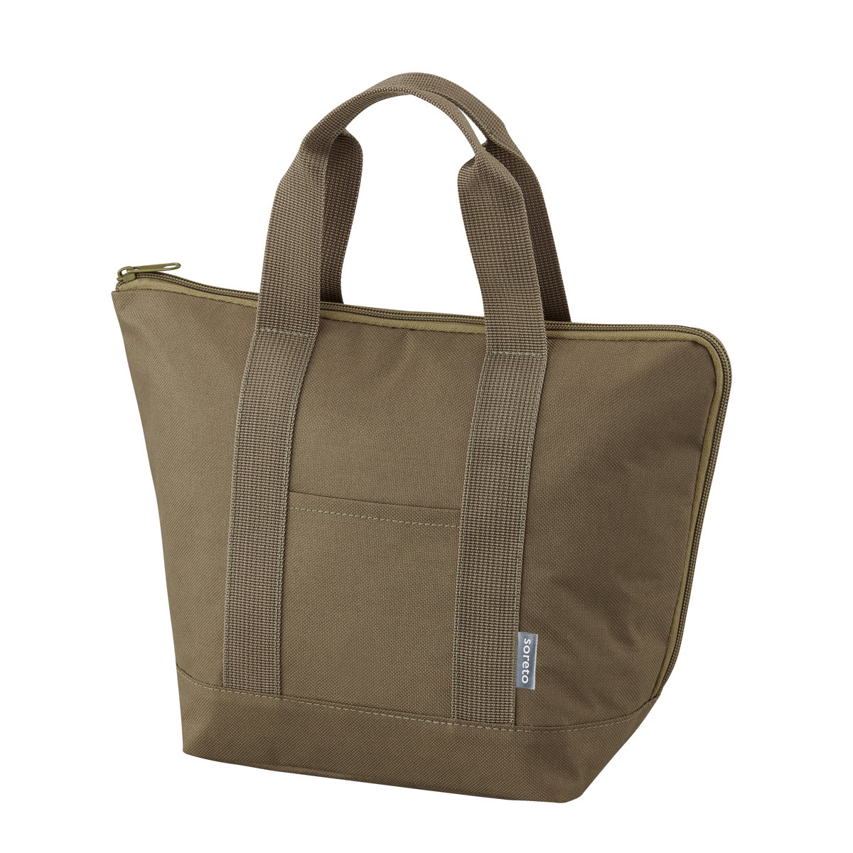ランチバッグ soreto トートバッグ 保冷 ( 弁当袋 お弁当袋 保冷ランチバッグ 洗濯対応 洗濯可能 ランチトート 保冷ランチトート お弁当入れ 洗える マチ付き 無地 大人 洗濯機OK ) 【カーキ】 カーキ
