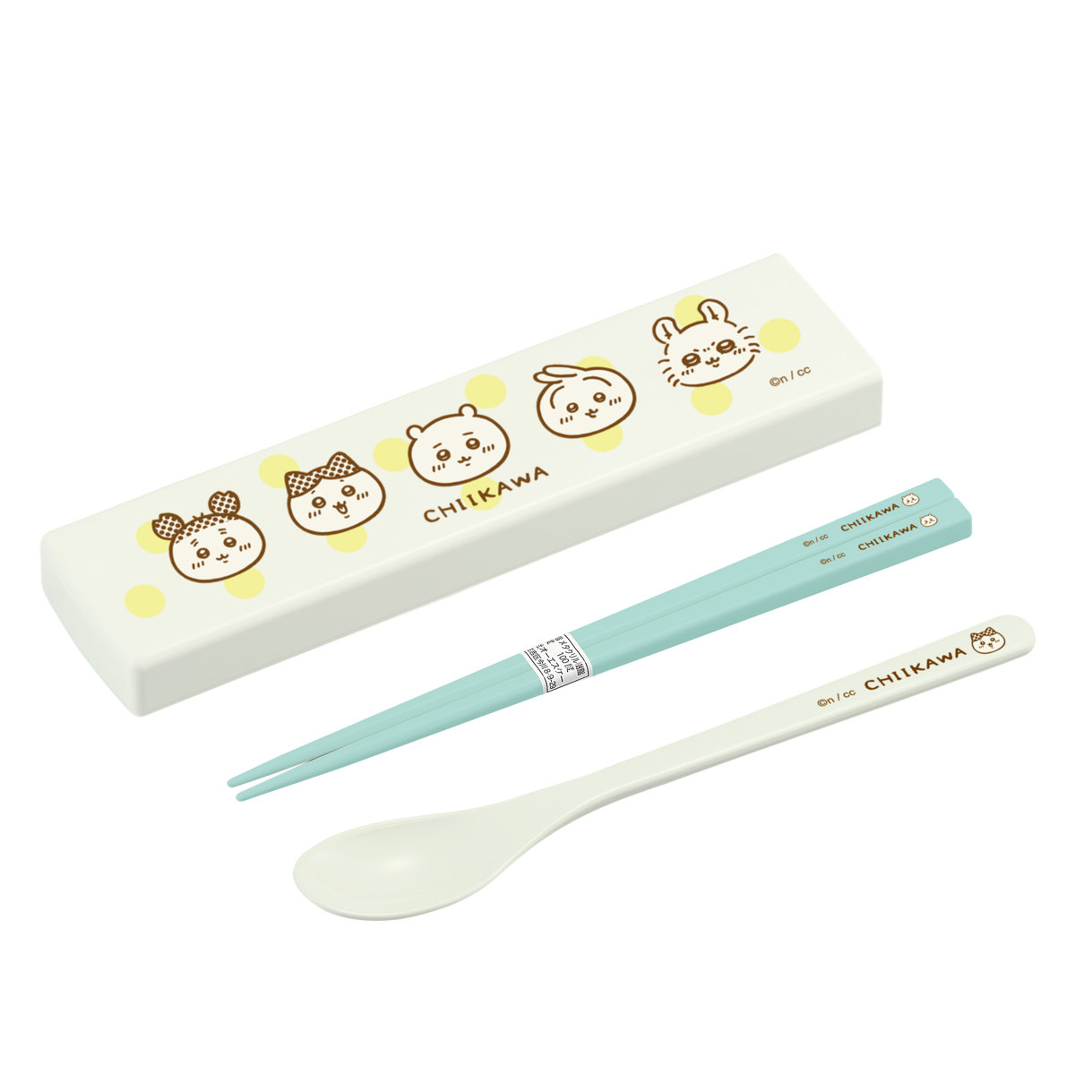 コンビセット ちいかわ 引フタコンビ 箸 スプーン ( セット スライド 18cm 食洗機対応 抗菌 お箸 箸箱 カトラリー 日本製 食洗機OK カトラリーセット スライド式 携帯用 お弁当 弁当 子供 グッズ )