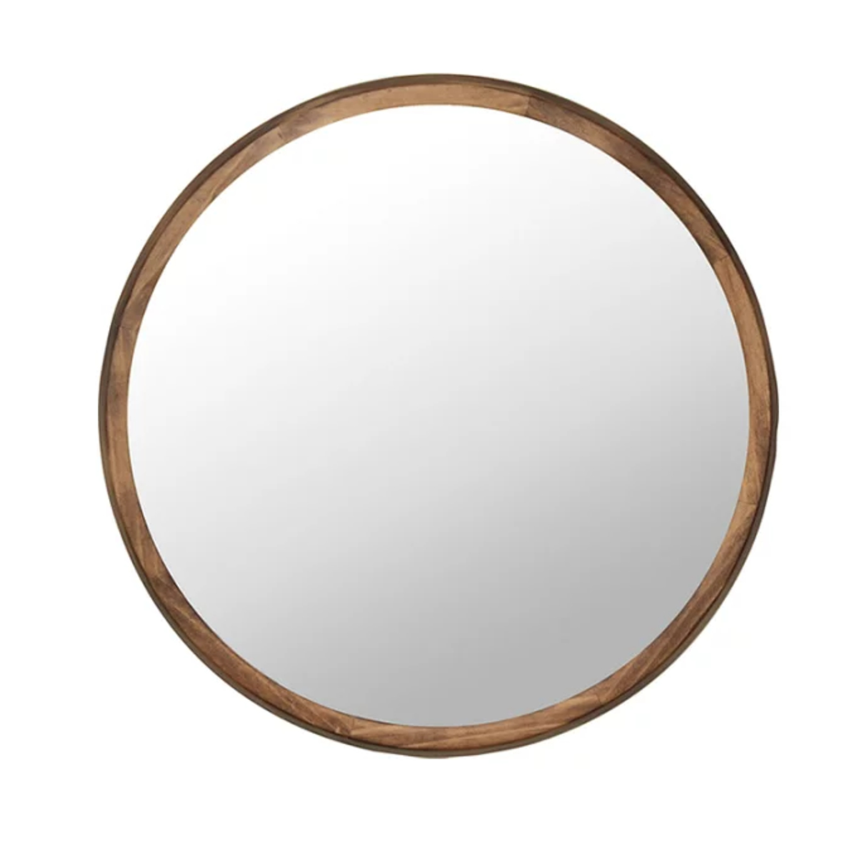 ミラー ウォールミラー 直径34.8cm 壁掛け 木製 無垢材 天然木 鏡 かがみ 円形 丸型 ( カガミ 姿見 壁掛け鏡 壁掛けミラー 壁 掛け 吊り下げ 玄関 リビング 丸 木 ウッド ) 【ブラウン】 ブラウン